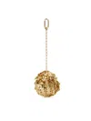 Rabanne Intricately Designed Brass Keychain Charm In Gold