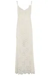 Rabanne Ivory Stretch Lace Evening Dress In White