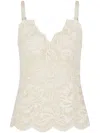 Rabanne Top In Pizzo Beige Semi Trasparente