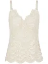 Rabanne Ivory Top With Delicate Lace Design In Beige