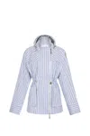 Rabanne Cotton Poplin Jacket W/hood In Blue