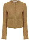 Rabanne Glitter Button Up Cardigan In P Gold