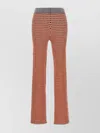 Rabanne Jacquard Checkered Flared Trousers With Buttoned Waistband