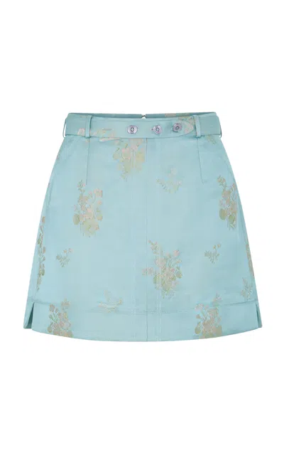 Rabanne Jacquard Mini Skirt In Blue