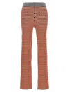 Rabanne Jacquard Checkered Flared Trousers With Buttoned Waistband