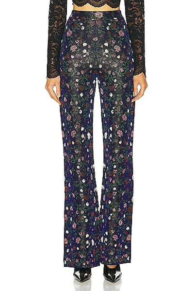 Rabanne Jacquard Trousers In Blue Floral