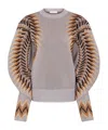 Rabanne Silver Lurex Jacquard Pullover In Gray
