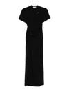 Rabanne Jersey Long Piercing Dress In Black