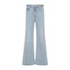 Rabanne Flared High-waisted Blue Denim Jeans In Blue