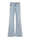 Rabanne Flared High-waisted Blue Denim Jeans In Blue