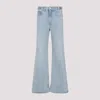 Rabanne Flared High-waisted Blue Denim Jeans In Light Blue Denim