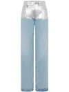 Rabanne Metallic Baggy Trouser Denim In Light Denim Blue In Blue