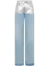 Rabanne Metallic Baggy Trouser Denim In Light Denim Blue In Blue