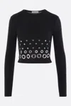 Rabanne Embellished Solid Jersey Second Skin Top In Black