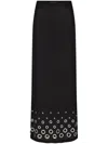 Rabanne Jupe Eyelet-embellished Jersey Maxi Skirt In Black