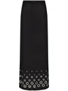Rabanne Jupe Eyelet-embellished Jersey Maxi Skirt In Black