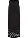 Rabanne Jupe Eyelet-embellished Jersey Maxi Skirt In Black