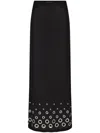 Rabanne Jupe Eyelet-embellished Jersey Maxi Skirt In Black