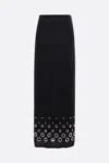 Rabanne Jupe Eyelet-embellished Jersey Maxi Skirt In Black