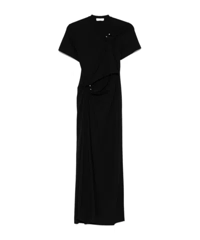 RABANNE PACO RABANNE JERSEY LONG PIERCING DRESS