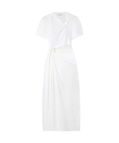 RABANNE PACO RABANNE JERSEY LONG PIERCING DRESS