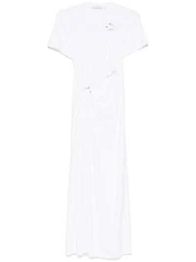 Rabanne Maxi Dress With Piercing And Cut-out Details In White