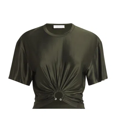 Rabanne Jersey Ring-gathered Crop Top In Black