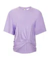 Rabanne Knotted Stretch-jersey T-shirt In Lavender