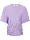 Rabanne Knotted Stretch-jersey T-shirt In Purple