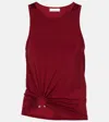 Rabanne Womens Ruby Red Ring Ruched Stretch-jersey Top