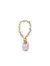Rabanne Xl Link Pendant Necklace In Gold With Transparent Crystal