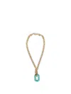 Rabanne Chain Long Necklace In Grey
