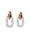 Rabanne Xl Double Link Earrings Transparent And Gold In Grey