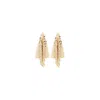 Rabanne Cascading Metallic Mesh Earrings With Triangular Accents In Gold