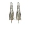 Rabanne Mini Mesh Pixel Rhinestone Earrings Accessories In Silver