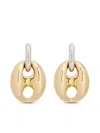 Rabanne Silver And Gold Xtra Eight Dang Earrings With Pressure Closure In Brass And Aluminum Woman In Gold Silver