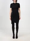 Rabanne Side Snap Ruched Asymmetric Minidress In Schwarz