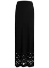 Rabanne Jupe Eyelet-embellished Jersey Maxi Skirt In Black