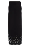 Rabanne Jupe Eyelet-embellished Jersey Maxi Skirt In Black
