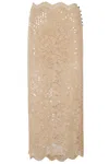 Rabanne Lace Midi Skirt In Raffia