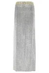 Rabanne Midi Skirt With Scalloped Waistline And Metallic Lace Fabric In Silver