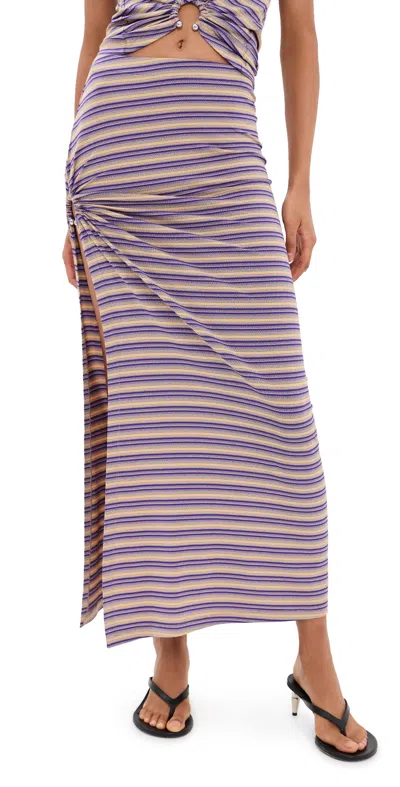 Rabanne Jupe Skirt Stripes Violet/red In Purple