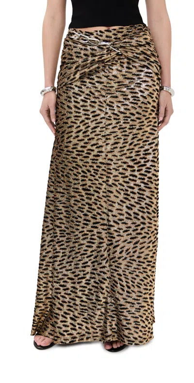 Rabanne Jupe Tiger Metallic/gold/cam