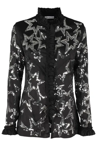 Rabanne Sequin-embellished Star Shirt In Black