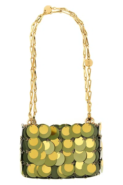 RABANNE 'KAKI SPARKLE NANO' SHOULDER BAG