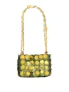Rabanne Kaki Sparkle Nano Shoulder Bag In Gold