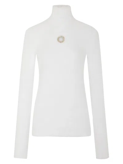 Rabanne Key-detail Long-sleeves Top In White