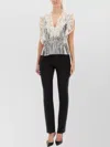 Rabanne Lace-trimmed Chainmail Blouse In Animal Print