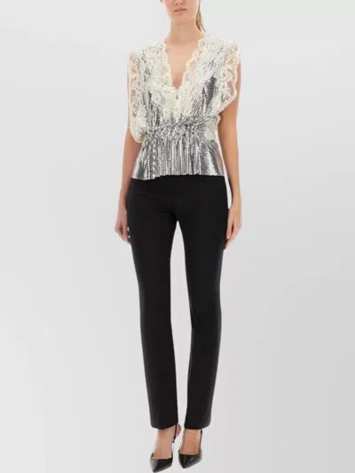 RABANNE KEYHOLE BACK LACE AND SEQUIN TOP