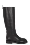Rabanne Black Smooth Leather Tall Boots In Black